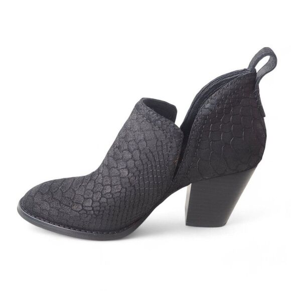 Jeffrey Campbell Rosalee Suede Snake Ankle Booties Black Women's 6M - Picture 6 of 10